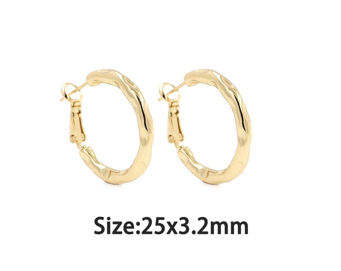 1 pair 18K Gold Filled Round Earrings,Gold Dainty Round Earring,Simple Earrings,Gift for Her