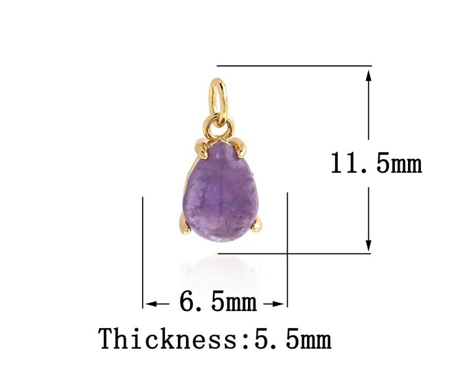 18K Gold Filled Water Drop Pendant,Gold Dainty Water Drop Charms,Simple pendant Bracelet Necklace for DIY Jewelry Making Supply