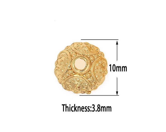 18K Gold Filled Round Beads Cap,Gold Round Beads Cap, DIY Bracelet Necklace Earrings Jewelry Making