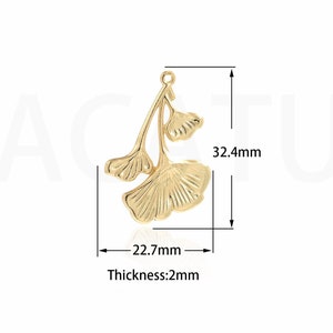 1PCS Gold Leaf Pendant 18K Gold Filled Leaf Necklace, Leaf Pendant, Leaf Charm, Natural Charm, Leaf Necklace, 32.4x22.7x2mm