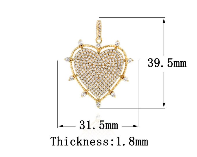 18K Gold Filled Heart Pendant, Gold Dainty Heart Charms,Simple pendant Bracelet Necklace for DIY Jewelry Making Supply
