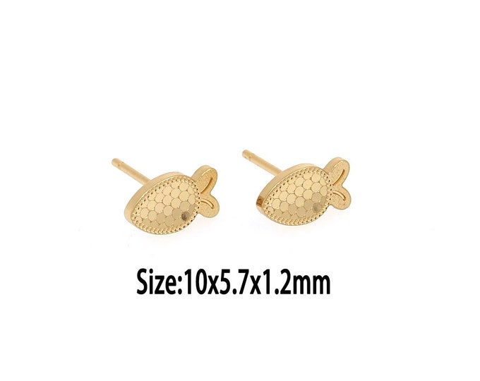1 Pair 18K Gold Radish Stud Earrings, Gold Honeycomb Stud Earrings,Dainty Stud Earrings, Small Stud Earrings, Gifts for Her