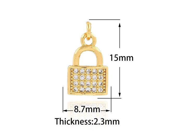 Key Lock Pendant Exquisite Lock Key Pendant,  Pure Gold Lock Pendant Necklace, The Best Valentine's Day Gift for Her 8.7x15x2.3mm