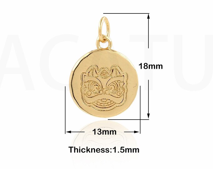 Micropave CZ Cute Kitty Pendant 18K Gold Filling Pet Cat Necklace Animal Jewelry DIY Jewelry Making Accessories 18x13x1.5mm