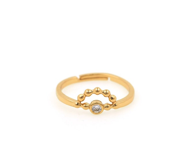 18K Gold Round Ring,Gold Round Ring,Simple Ring,Gift for Her