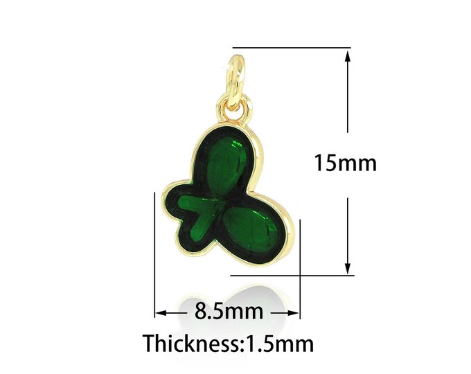 18K Gold Filled Butterfly Pendant,Dainty Butterfly Charms,Enamel Charm Bracelet Necklace for DIY Jewelry Making Supply