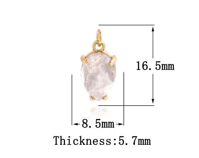 18K Gold Filled Water Drop Pendant,Gold Dainty Water Drop Charms,Simple pendant Bracelet Necklace for DIY Jewelry Making Supply
