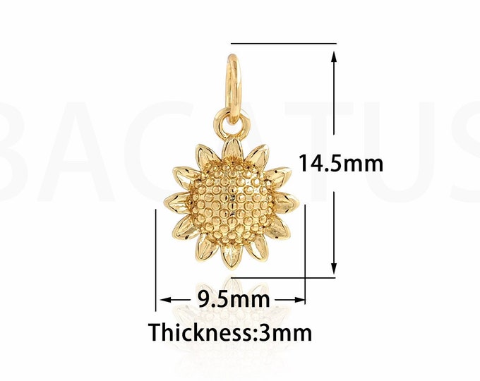Sun Flower Pendant,Sun Pendant, Sun Burst Necklace,Hollow Sun Charm,DIY Jewelry Making Products 14.5x9.5x3mm