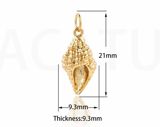 1PCS Shell Pendants, Suitable For Bracelets,18K Gold Filled Conch Charm, Conch Pendants, Beach Jewelry, DIY Jewelry Making, 21x9.3x9.3mm