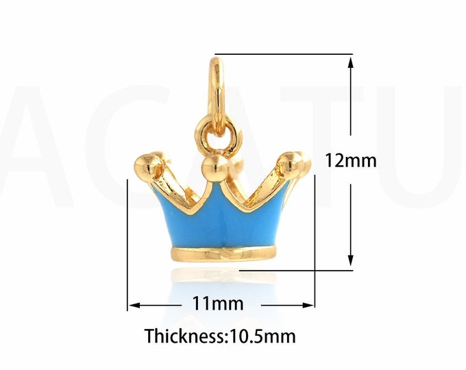 1PCS High Quality Necklace Crown Charm Crown Pendant Gold Crown Necklace King Jewelry DIY Jewelry Making Supplies CZ Charm 11x12x10.5mm