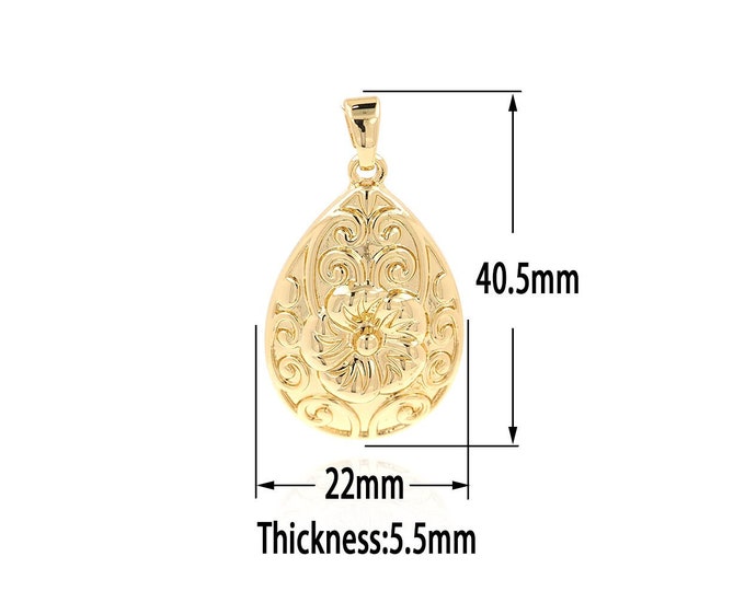 18K Gold Filled Water Drop Pendant,Gold  Dainty Charms, Minimalist  Charm Bracelet Necklace for DIY Jewelry Making Supply