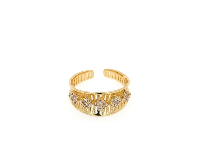 18K Gold Filled Fashion Rings Gold Open Ring,Wide Ring,Minimalist Ring,Adjustable Ring,Dainty Ring,Gift for Her