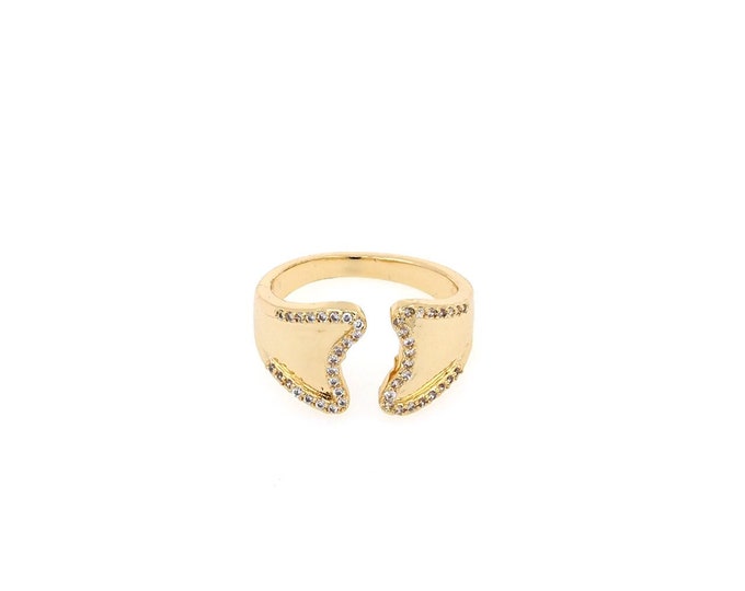 18K Gold Filled Wide ring,  Gold Open Ring, adjustable ring，Minimalist Ring,Dainty Ring,Gift for Her
