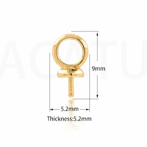 10PCS Sheep Eye Pin Pendant, 18K Gold Filled Charm, Small Pendant, Pearl Cap, Beaded Cap with Jump Ring, DIY Jewelry Accessories,5.2x9x3.7mm