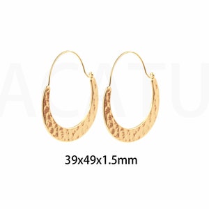 18K goud vulling ronde oorbellen, hoepel oorbellen, Boho oorbellen, sierlijke oorbellen, eenvoudige geometrische cirkel cadeau voor haar, 39x49x1.5mm