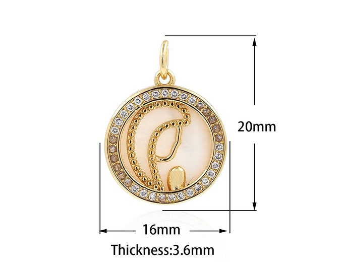 Mother of Pearl Pendant,Seashell Necklace,18K Gold Filled Circle Necklace,Our Lady Charm,Micropavé CZ Catholic Necklace,DIY Jewelry Supplies