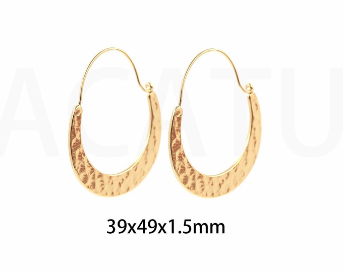 18K Gold Filling Round Earrings,Hoop Earrings, Boho Earrings, Dainty Earrings, Simple Geometric Circle Gift for Her,39x49x1.5mm