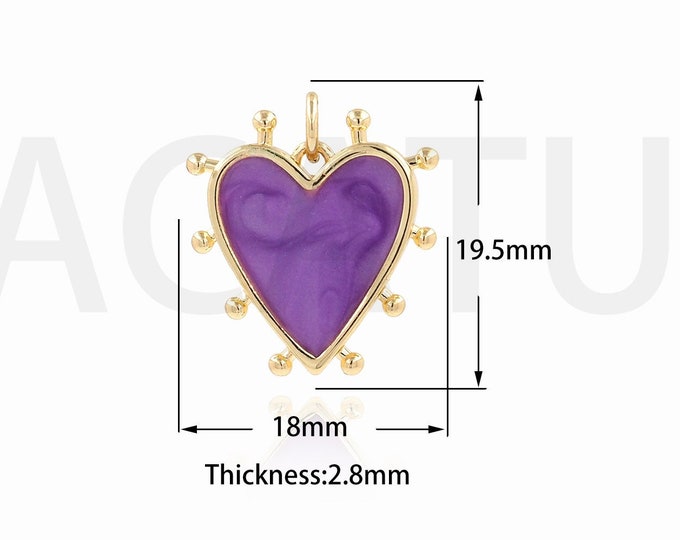 1PCS Suitable for Bracelet, Footed Love Pendant, Enamel Charm Necklace, Red Oil Drop Necklace,18K Articles  Jewelry 19.5x18x2.8mm