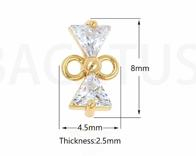 18K Gold Filled Bar Connector, Micro Pavé CZ Funnel Connector, Bracelet Necklace Connector, Jewellery Connector, DIY Jewellery Accessories