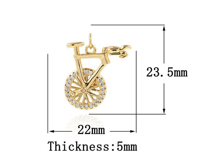 18K Gold Filled Wheelbarrow Pendant, Gold Dainty Wheelbarrow Charms,Simple pendant Bracelet Necklace for DIY Jewelry Making Supply
