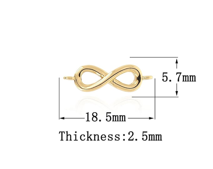 18K Gold Filled Figure 8 Connector,Gold Dainty Figure 8  Connector,Figure 8 Connector Bracelet Necklace for DIY Jewelry Making Supply