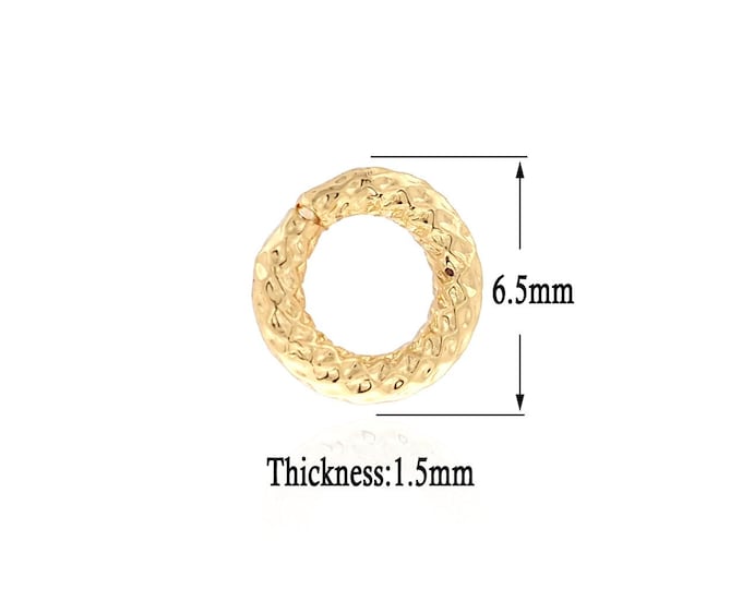 18K Gold Filled Jump Rings,Dainty Round Open Jump Rings Bulk,Gold Split Rings for DIY Jewelry Making Supply