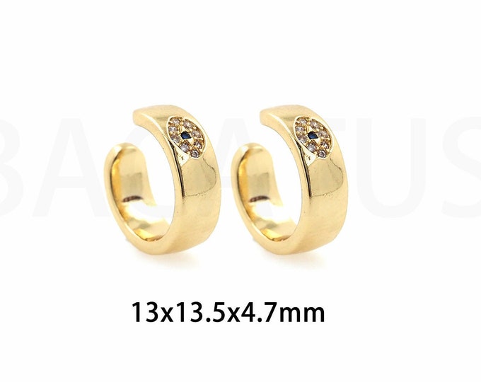 1Pair Zircon Earrings Eye Charm Devil's Eye Earrings Eye Earrings Women's Earrings Jewelry 18K Gold Filled Greek Eye Jewelry 13x13.5x4.7mm