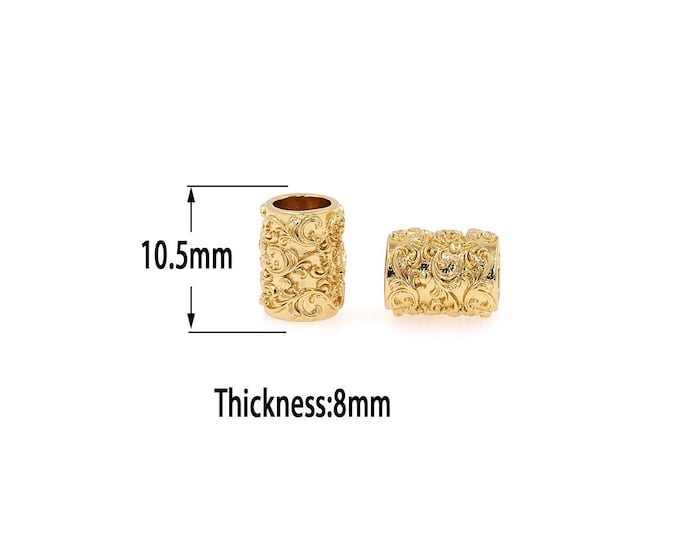 18K Gold Filled Wide Beads ,Wide Beads,Gold Wide Beads, DIY Gold Jewelry Making