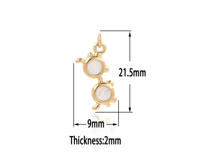 18K Gold Filled Glasses Pendant,Gold  Dainty Sunglasses  Charms, Dainty  Charm Bracelet Necklace for DIY Jewelry Making Supply