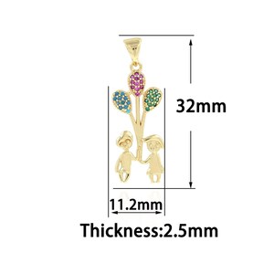 Pendentif amour rempli d&#39;or 18 carats, breloques pour couple délicates en or, collier bracelet à breloques simple CZ pour la fabrication de bijoux à bricoler soi-même