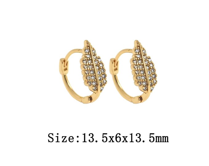 1pair 18K Gold Filling Leaf Earrings,Gold Leaf Earring,Simple Earrings,Gift for Her