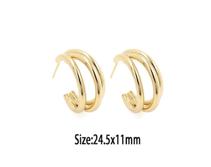 1pair 18K Gold Filled Line Stud Earrings,Gold Dainty Line Stud Earrings,Simple Stud Earrings,Gift for Her
