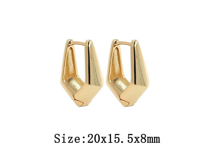 1 pair 18K Gold Filled Rhombus Earrings,Gold Dainty Rhombus Earrings,Simple Earrings,Gift for Her