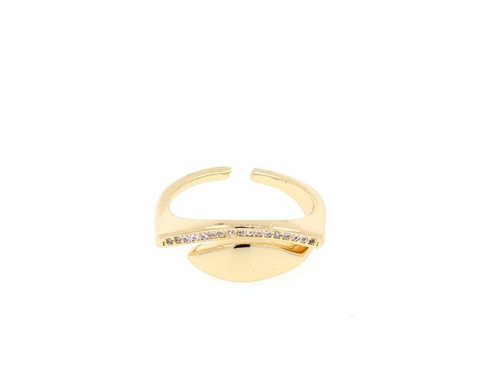 18K Gold Filled Eye Ring, Wide Ring, Gold Open Ring, Minimalist Ring,Dainty Ring,Gift for Her