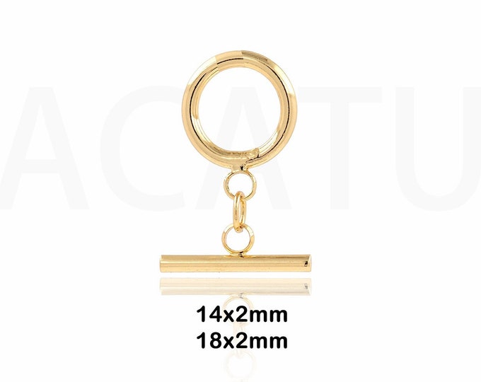 1pcs 18K Gold Filled Toggle Buckle, Toggle Sleeve, OT Clasp, Used for Bracelet/Necklace Jewelry Clasp,14x2 18x2mm