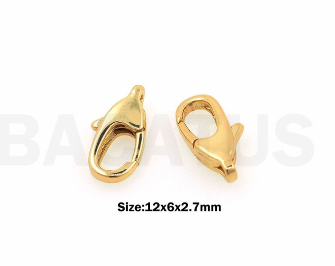 oval clasp, 18K gold filled carabiner, Jewelry Clasp Lobster clasp, spring clasp, necklace clasp,snap clasp, DIY jewelry supplies,12x6x2.7mm