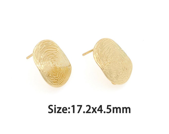 1 pair 18K Gold Filled Flat Stud Earrings,Gold Dainty Earring Accessories,Simple Stud  Earrings,Gift for Her