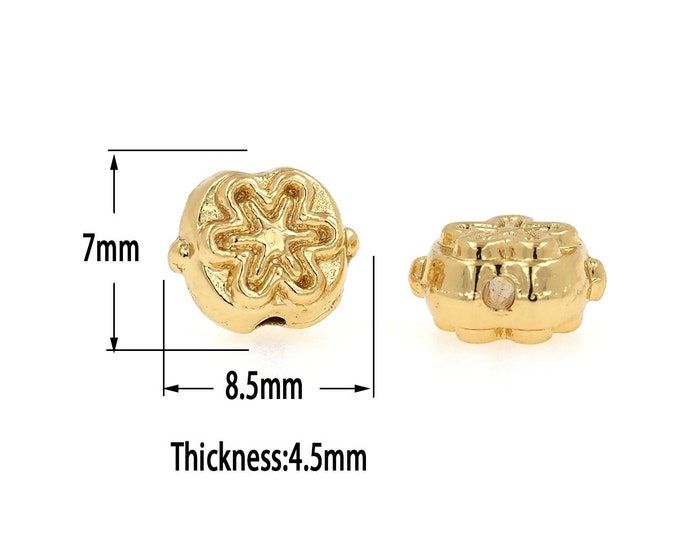 18K Gold Filled Snow Beads ,Flat Beads,Snow Bead,Spacer Jewelry,  DIY Gold Jewelry Making