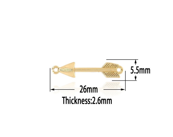 18K Gold Filled Arrow Connector,Gold  Dainty Arrow Connector, Minimalist  Connector Bracelet Necklace for DIY Jewelry Making Supply