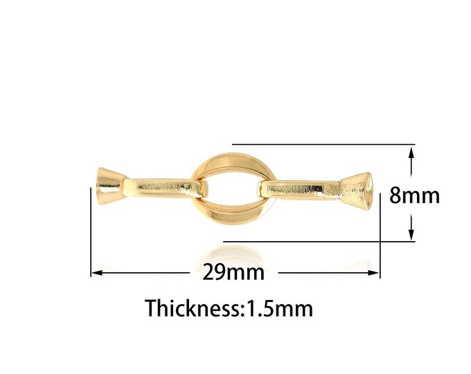 Oval Connector,Bar Oval Charm, 18K Gold Filled Bar Connector,Clasp Connector DIY Jewelry Supplies,