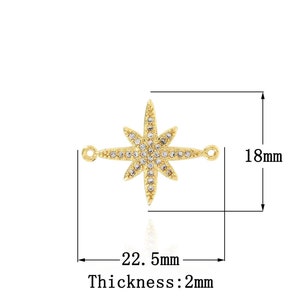 18K Gold Filled Star Connector Polaris Connector Star Charm Suitable for Bracelet Necklace Joint Supplies DIY Jewelry Making