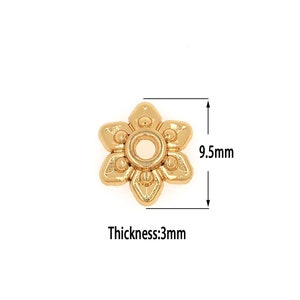 18K Gold Filled Flower Bead Caps,Pearl Caps,Round Bead Caps,Flower Caps,Spacer Jewelry, Brass Caps, DIY Gold Jewelry Making