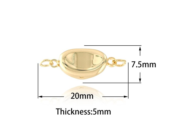 Clasp Connector,Oval Charm, 18K Gold Filled Bar Connector,Oval Clasp Connector DIY Jewelry Supplies,