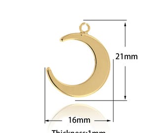 18K guldfyllning månberlock, månhänge halvmåne berlock hänge lämplig för armband halsband gör-det-själv-tillverkningsmaterial