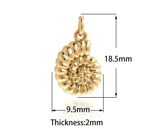 18K Gold Filled Shell Pendant,Gold Dainty Shell Charms,Conch Pendant Bracelet Necklace for DIY Jewelry Making Supply,