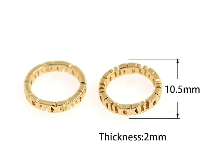 18K Gold Filled Ring Bead Ring,Round Beads,Bead Ring Gasket,DIY Gold Jewelry Making