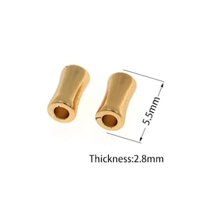 10 pcs Dainty Cylindrical Beads, 18K Gold Filled Cylindrical Spacer Beads, DIY Bracelet Necklace Accessories,