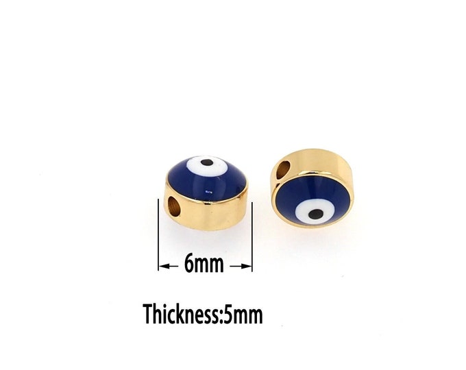 Round Eye Spacer Beads Suitable for Personalized Jewelry Making Enamel Round Perforated Beads Eye Gasket