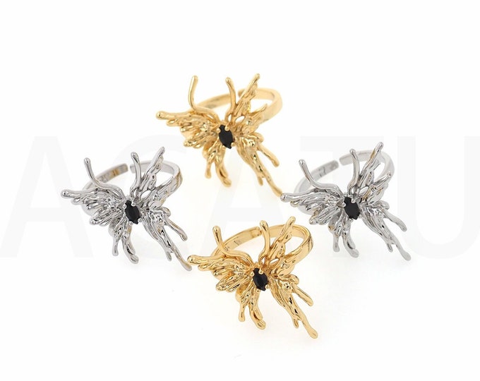 Eye Jewelry, Butterfly Jewelry,Butterfly Rings,Lucky Eye Rings, 18K Gold Filled Adjustable Rings, Gold Open Rings,