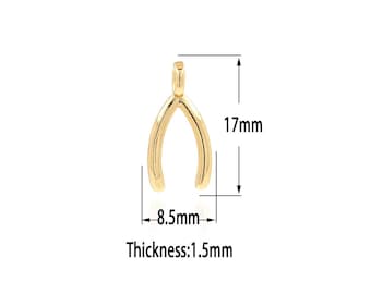 Pingente de osso de desejo preenchido com ouro 18k, amuletos de boa sorte de ouro, pulseira de pingente de osso de desejo de ouro para fazer joias diy